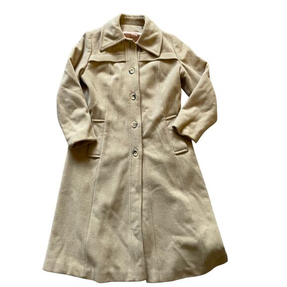 Womens/Unisex Cream Trench OverCoat Single Breasted Buttons PTP 19inches - Picture 1 of 7
